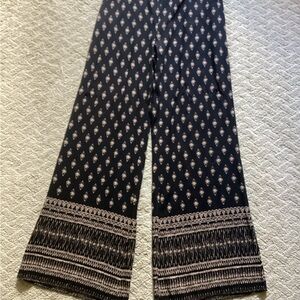 BOHO WIDE LEG FESTIVAL HIPPIE STYLE PANTS JUNIOR SIZE LG TRIBAL PRINT